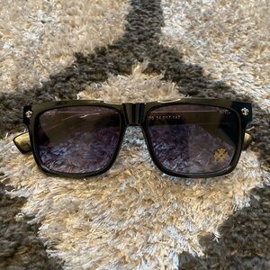 Chrome Hearts Vagillionaire Sunglasses Black CH Style FramesSilverLogoBlack Lens
